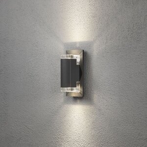 Konstsmide Moderne buiten wandlamp Potenza 2-lichts grijs
