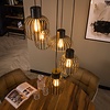 BelaLuz Industriële hanglamp Madley 5-lichts getrapt charcoal