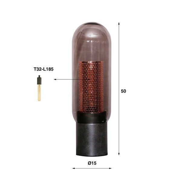 BelaLuz Industriële - Morderne - Tafellamp - 1 lichts - Charcoal - Mistral