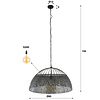 BelaLuz Industriële hanglamp Zelda 1-lichts Ø80 cm zwart bruin