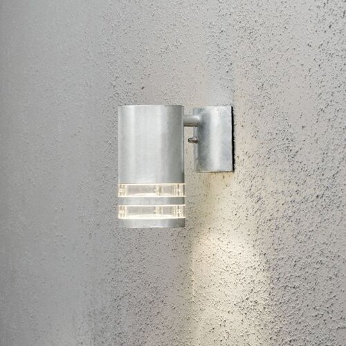 Moderne buiten wandlamp Modena dubbel strip 1-lichts grijs