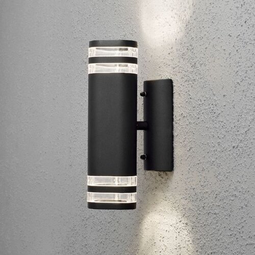 Moderne buiten wandlamp Modena dubbel 2-lichts zwart