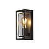 Konstsmide Moderne buiten wandlamp Brindisi 1-lichts zwart transparant glas