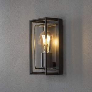 Konstsmide Moderne buiten wandlamp Brindisi 1-lichts zwart bewegingsmelder