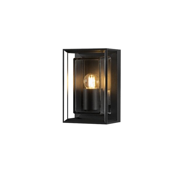 Konstsmide Moderne - buiten wandlamp - Brindisi - 1-lichts - zwart - transparant glas