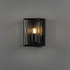 Konstsmide Moderne buiten wandlamp Brindisi small 1-lichts zwart transparant glas