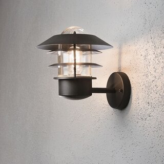 Buiten wandlamp Modena opwaarts zwart 24 cm