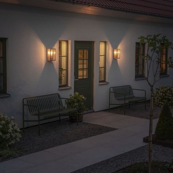 Konstsmide Moderne buiten wandlamp Carpi 30 cm brons