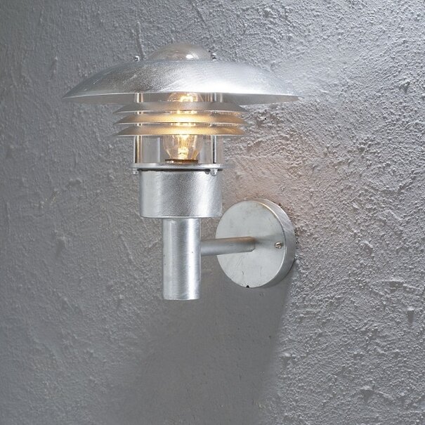Konstsmide Industriële buiten wandlamp Modena Opwaarts 29 cm staal