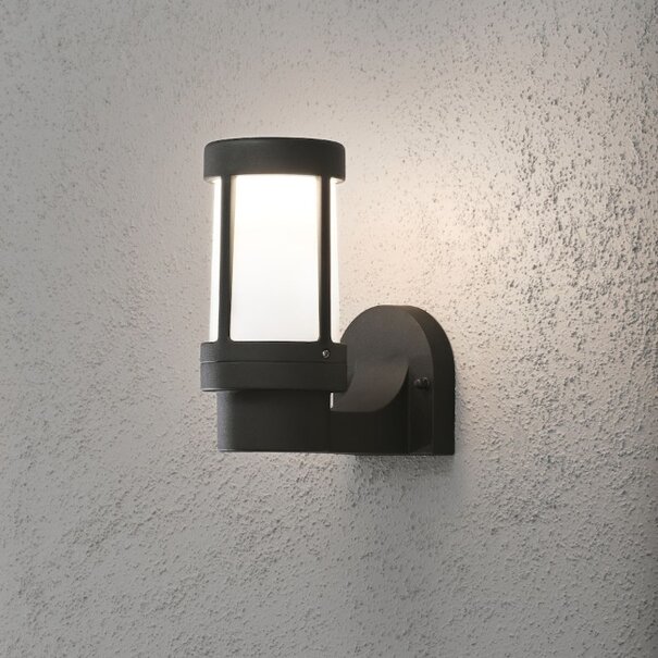 Konstsmide Moderne buiten wandlamp Siena 1-lichts 23,5 cm zwart