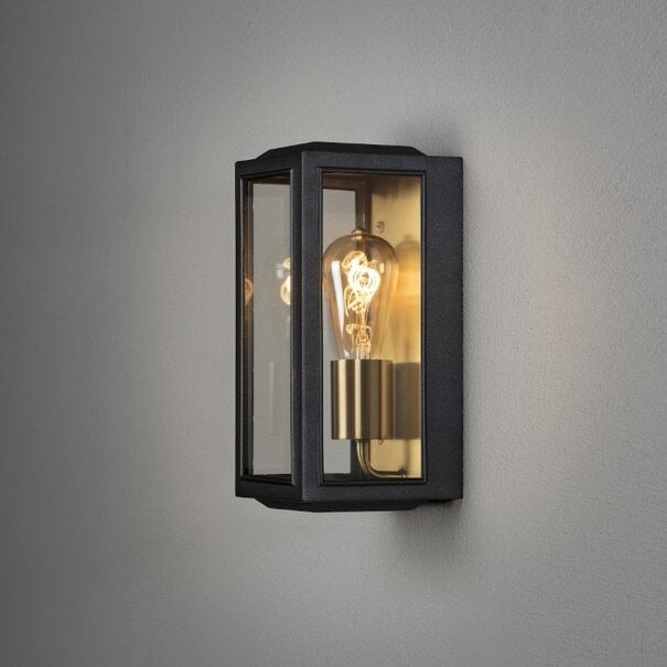 Konstsmide Moderne buiten wandlamp Carpi 18 cm zwart brons