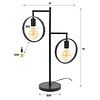 BelaLuz Industriële tafellamp Spark 2-lichts charcoal