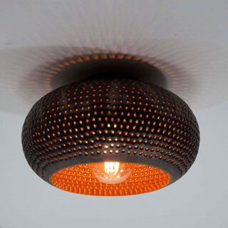 Plafondlamp Cambal 1-lichts zwart bruin
