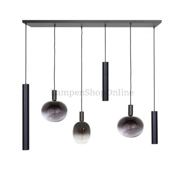 Ztahl Moderne - Hanglamp - Zwart - 120 cm - 6 lichts - Riva