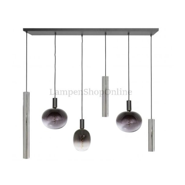 Ztahl Moderne - Hanglamp - Vernikkeld - 120 cm - 6 lichts - Riva