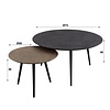 BelaLuz Moderne Industriële salontafel Cleo 2 set zwart brons