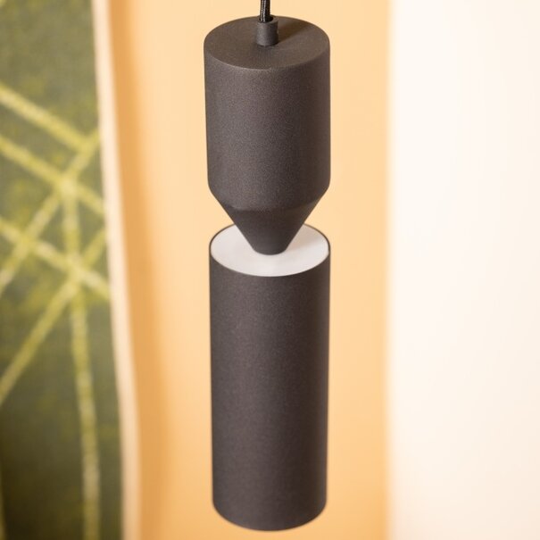 ETH Moderne hanglamp Pencil 2-lichts mat zwart