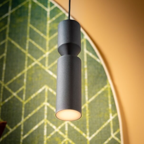 ETH Moderne hanglamp Pencil 2-lichts mat zwart