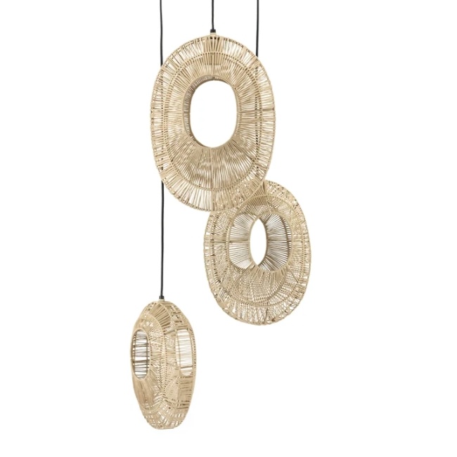 By Boo Pendant lamp Ovo cluster round - natural