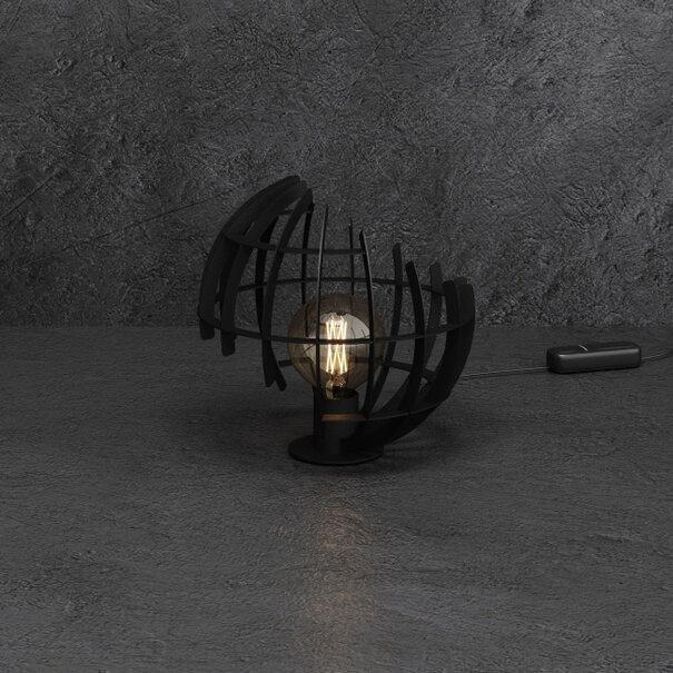Ztahl Industriële Design tafellamp Terra 1-lichts zwart