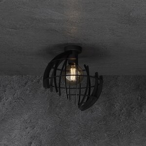Ztahl Industriële Design plafondlamp Terra 1-lichts zwart