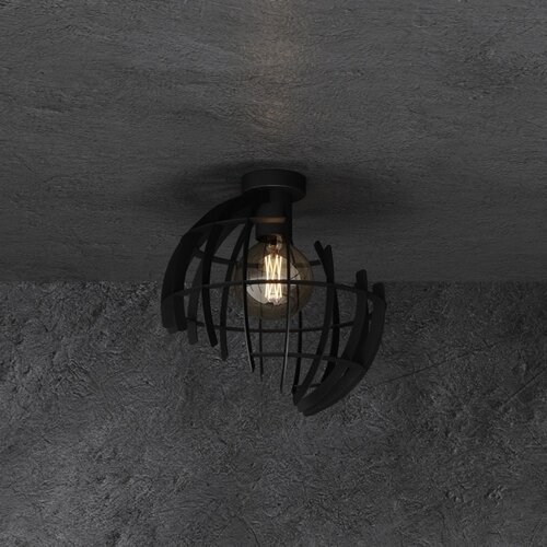 Industriële Design plafondlamp Terra 1-lichts zwart