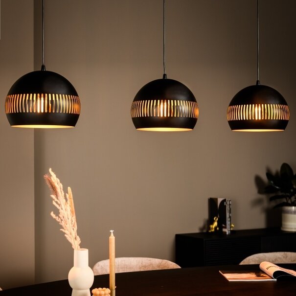 Freelight Moderne - Industriële - Hanglamp - Zwart - Goud - Globo