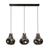 BelaLuz Moderne hanglamp Aura 3-lichts met gedeukt smoke glas