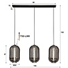 BelaLuz Moderne hanglamp Droid 3-lichts chrome glas