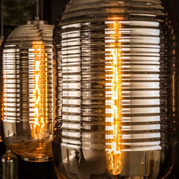 BelaLuz Moderne hanglamp Droid 3-lichts chrome glas