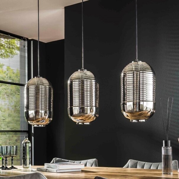 BelaLuz Moderne hanglamp Droid 3-lichts chrome glas