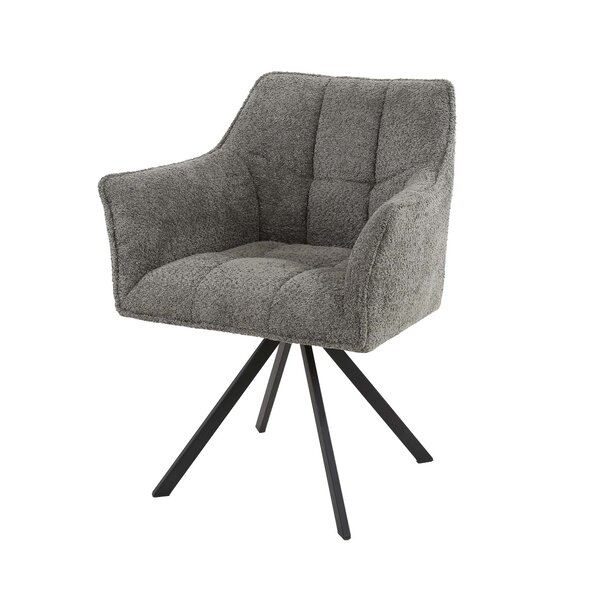 BelaLuz Moderne eetkamerstoel Turn bouclé taupe draaibaar