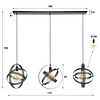BelaLuz Industriële hanglamp Cosmo 3-lichts charcoal