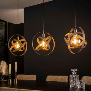 BelaLuz Industriële hanglamp Cosmo 3-lichts charcoal