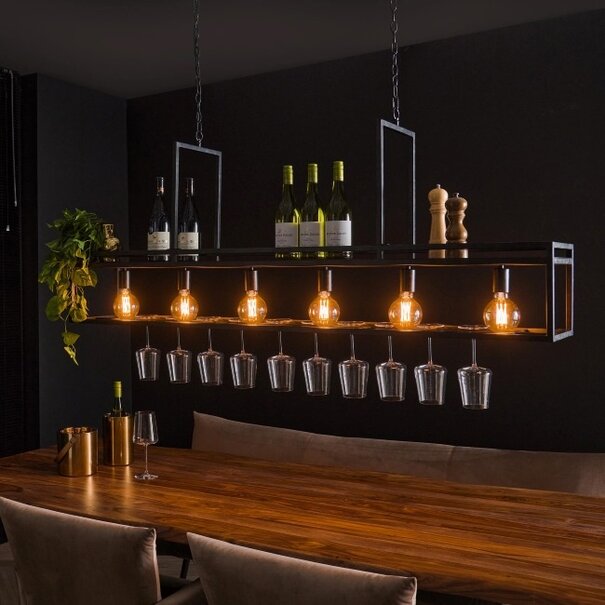 BelaLuz Industriële - Moderne - Hanglamp - Bar Lamp - 6 Lichts - Baro