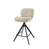 BelaLuz Moderne Barstoel Giro bouclé zand draaibaar