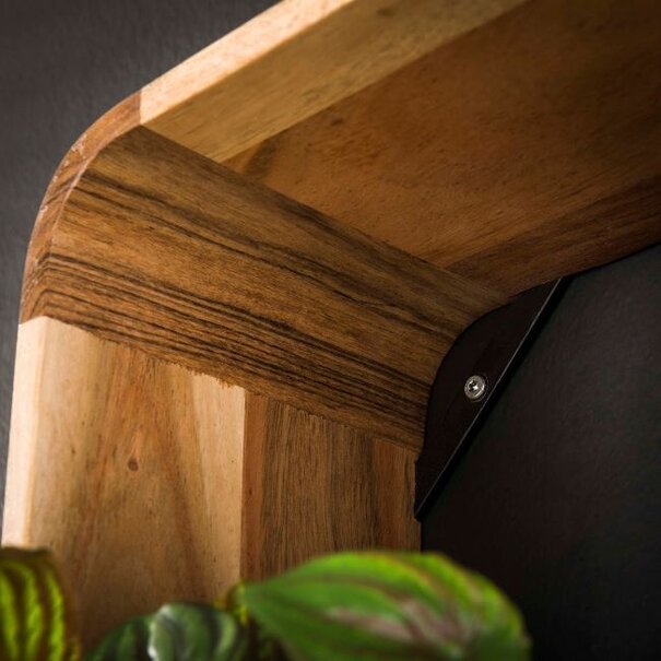 BelaLuz Landelijke wandschap Curve 3 set acaciahout naturel