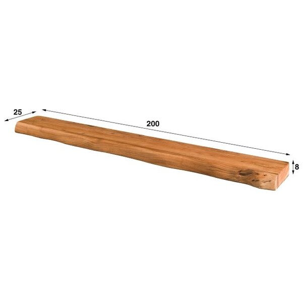 BelaLuz Landelijke Wandplank Gaia 200 cm acaciahout
