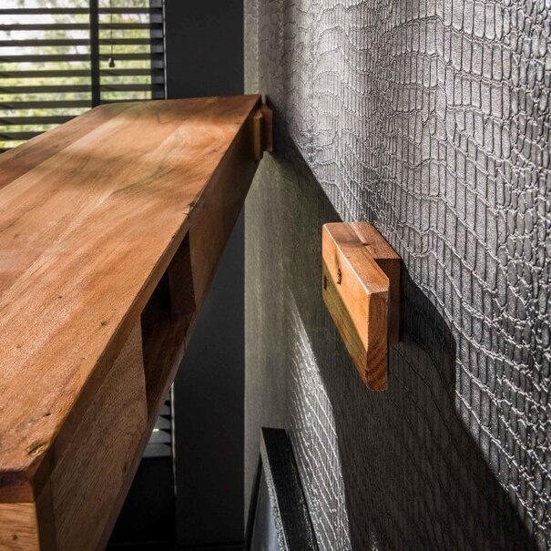 BelaLuz Landelijke Wandplank Gaia 200 cm acaciahout