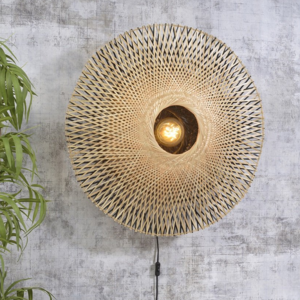 GOOD & MOJO Landelijke wandlamp Kalimantan large bamboe naturel