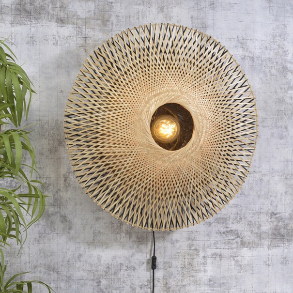 GOOD & MOJO Landelijke wandlamp Kalimantan large bamboe naturel