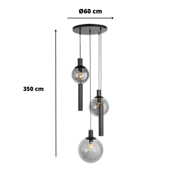 Steinhauer Moderne - Hotel Chique - Hanglamp - 5-lichts - Zwart - Kokers - Bollique