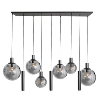 Hanglamp Bollique 9-lichts zwart met kokers