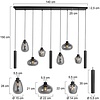Steinhauer Design Hotel Chique hanglamp Reflexion 9-lichts zwart met smoke glas