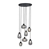 Steinhauer Hotel Chique hanglamp Reflexion 7-lichts zwart met smoke glas