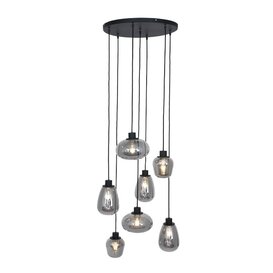 Hanglamp Reflexion 7-lichts smoke glas