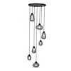 Steinhauer Hotel Chique hanglamp Reflexion 7-lichts zwart met smoke glas
