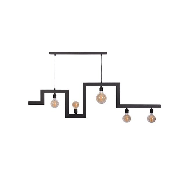 Ztahl Industriële - Design - Hanglamp - 5-lichts - Zwart - Pero