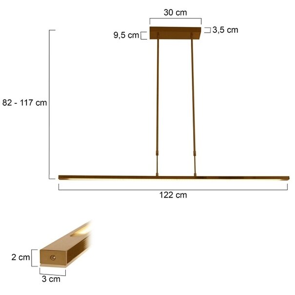 Steinhauer Moderne - Hanglamp - Brons - 122 cm - Zelena