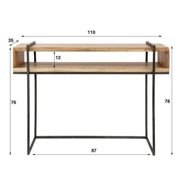 BelaLuz Landelijke - Kaptafel - Open Vak - Massief Acaciahout - Liva